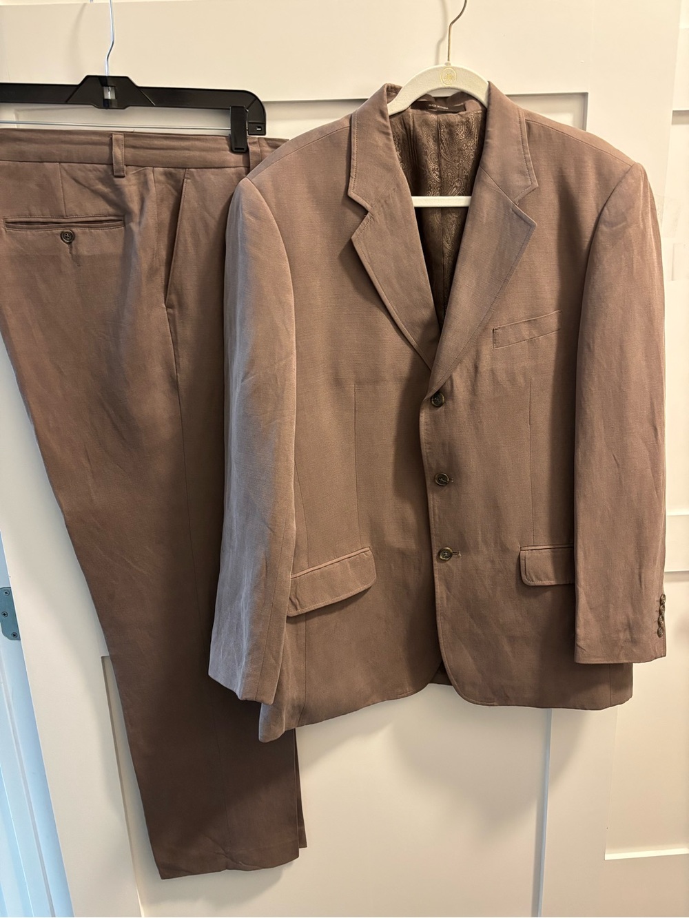 Men's Taupe Two-Piece Suit Jacket & Trousers